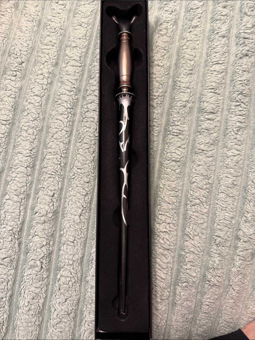 Universal Studios Harry Potter Metallic Wand with Silver Swirl Detail